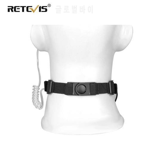 2-RETEVIS ETK005 Adjustable Tactical Throat Mic With PTT Walkie Talkie Headset For Airsoft Game Headphone