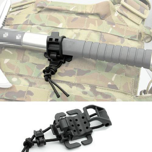 [NEW] Tactical Molle Webbing Buckle Clip Clasp For Round / Ellipse Shape Handle Flashlight Alpenstock Axe Knife Dagger