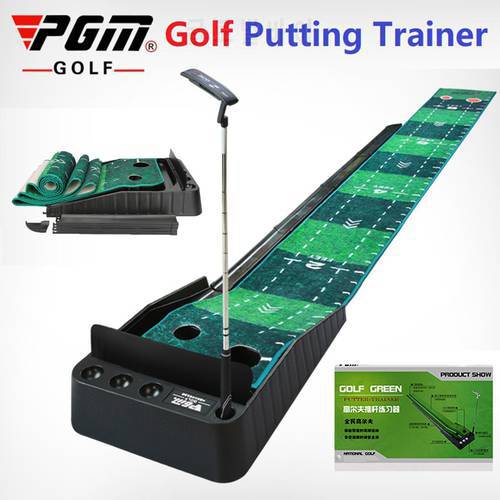 Pgm 3M Portable Indoor Golf Putting Green Swing Trainer Set Putter Fairway Golf Training Aids for Home Office Mini Golf Green Ma