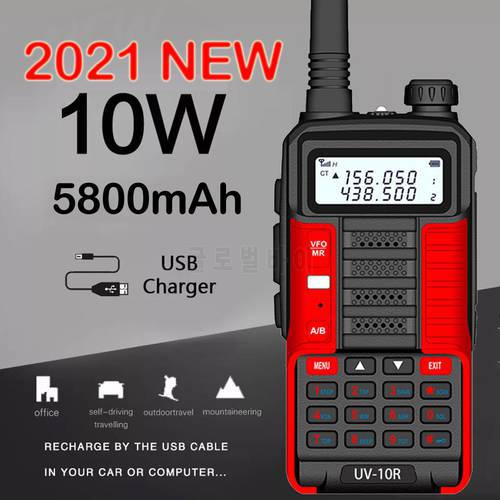 2021 Baofeng New Professional Red Walkie Talkie UV 10R 30km 128 Channels VHF UHF Dual Band Two Way CB Ham Radio Baofeng UV-10R
