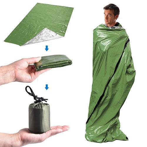 Portable Lightweight Emergency Sleeping Bag First Aid Sleeping Bag PE Aluminum Tent For Camping equipment Hiking Sun Protection