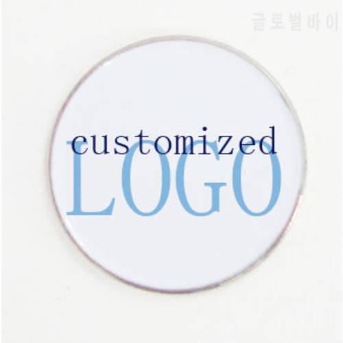 100pcs per lot 25mm ball marker customized logo ball marker with glue coating full color printing golf ball marker