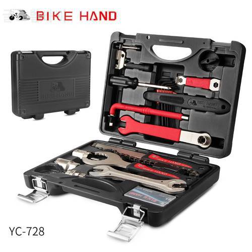 BIKE HAND YC-728 Multi-function Tool Case Repair Tools Bicycle Professional Maintenance Toolset 18 in 1