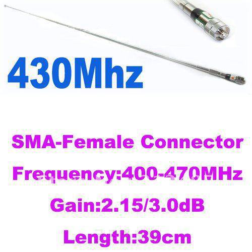 SMA-Female UHF:400-470MHz Telescopic Antenna for Two-way Radios (SMA-Female Connector)