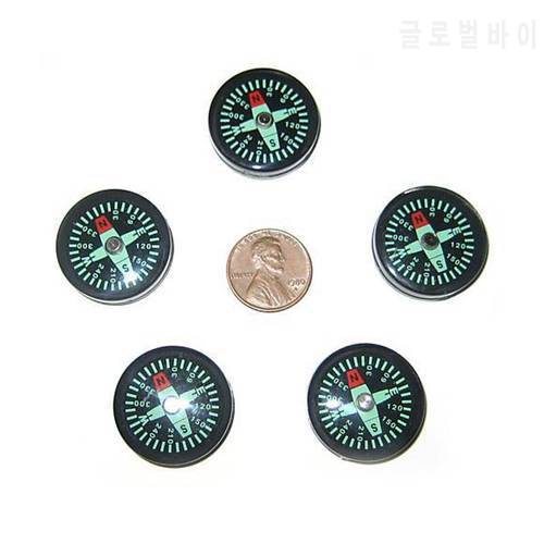 5 Small 25mm pocket survival scout button compasses