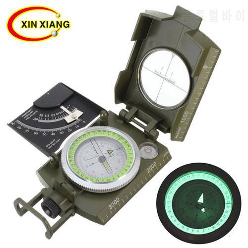 Multifunctional American compass outdoor travel adventure compass scale level meter incline meter luminous magnifying glass