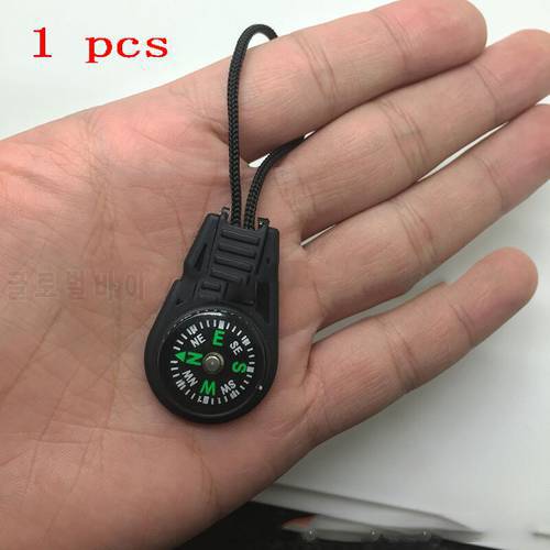 1pc Mini Hanging-Ring Compass Portable Thermometer Key-Chain Backpack Hanging Camping Survival Equipment Travel Climbing