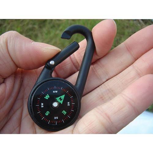 Luminous Night Light Hanging Key Ring Compass Multifunctional Camping Hiking Metal Zine Alloy Carabiner Mini Compass Keychain