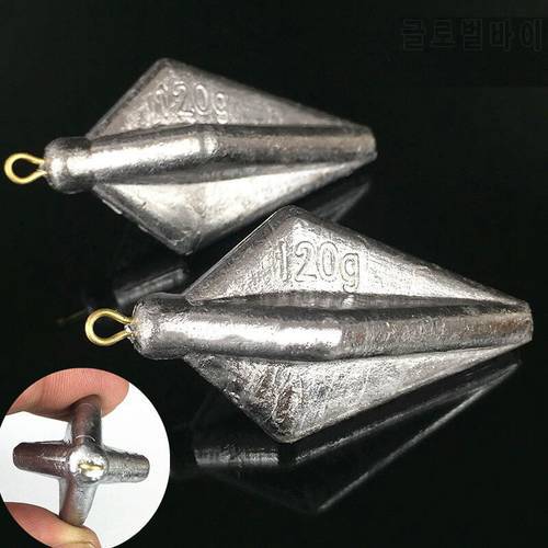 1PC 10g 20g 40g 60g 80g 100g 120g 150g Lead Sinkers Four Corners Lead Weight Split Shot In Line Fishing Tackle Accessories Hook