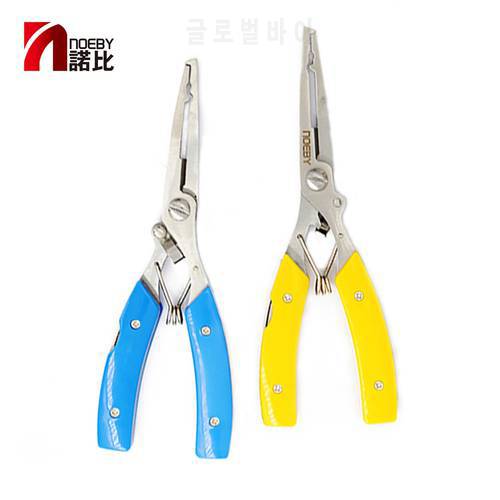 NOEBY Fishing Accessories Pliers Two Colors Multifunctional Hook Tools Tackle Stainless Steel Blue and Yellow