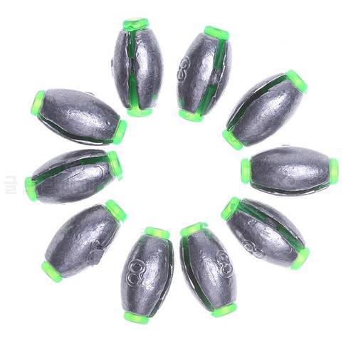 10 Pcs 1.5/2/3/4/5/6/8/10/15g Fishing Lead Weight Olive Shaped Lead Shot Sinker Mould Olive Shaped Middle Pass Removable Split