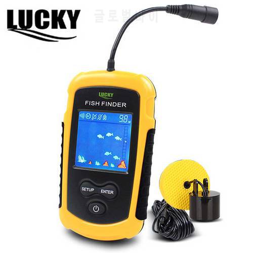 LUCKY Fishing Finder Color Display Portable Sonar Sounder Fishfinder Sonar For Fishing English Display