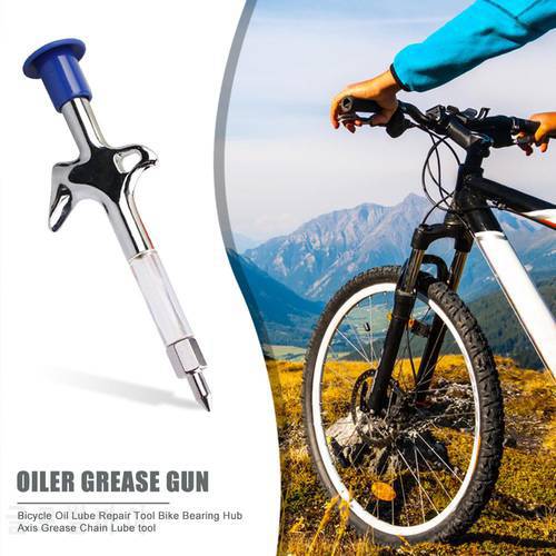 Mountain Bicycle Grease Gun Delicate Texture Aluminum Alloy Bicycle Grease Gun Mountain MTB Bike Repairing Tools Accessories