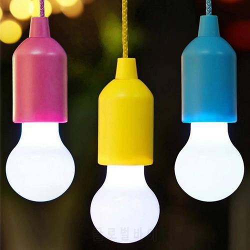 LED Hanging Light Bulb Creative LED Hanging Light Battery Powered Colorful Pull Cord Bulbs Outdoors Camping Christmas lights