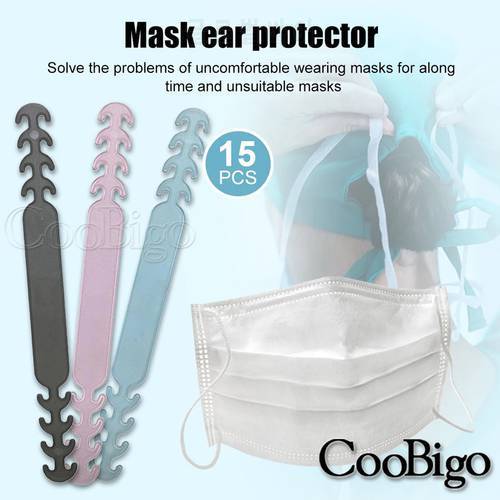 15Pcs Adjustable Plastic Extend Mask Strap Extender Ear Hook Clip Hang Rope Belt Face Masks Extension Buckle Holder Anti-Slip