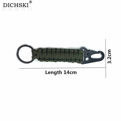 DICHSKI Outdoor Keychain Camping Survival Kit Military Paracord Cord Rope Emergency Knot Bottle Opener Key Chain Ring Carabiner