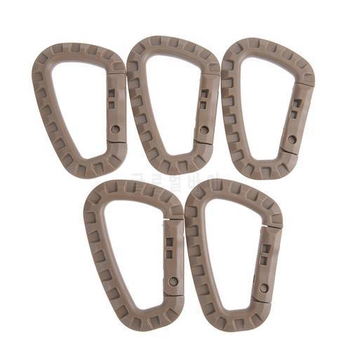 5pcs HOTOutdoor Tactical Backpack Buckle Fast Tactical Carabiner Plastic Hook D Shape EDC Gear For Camping