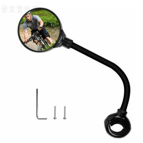 1pc Black Adjustable Flexible Bicycle Convex Rearview Mirror Bicycle Rearview Mirror MTB Bike Accessories Security Of Cycling