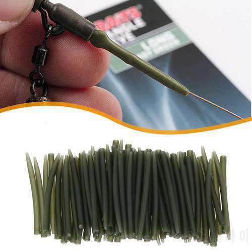 100PCS Terminal Carp Fishing Anti Tangle Sleeves Connect with Fishing Hook Rubber Tip Tube Positioner Terminal Fishing Tackles