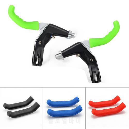 1 Pair Mountain Bike Handle Bar Grip Wrap Bicycle Brake Lever Removable Non-slip Silicone Cover Protector Handlebar Grip Cover