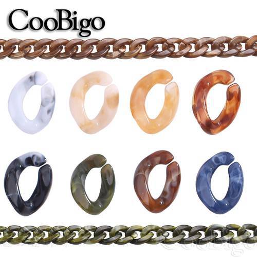 100pcs Acrylic Chain Links Plastic Beads for DIY Earrings Bracelet Necklace Glasses Masks Lanyard Accessories Colorful Marbling