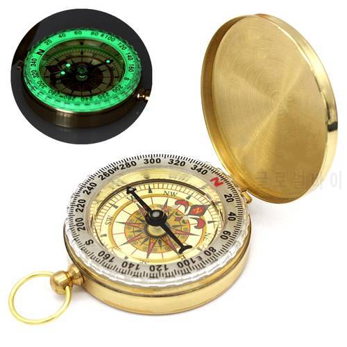 High Quality Camping Hiking Pocket Brass Golden Compass Portable Compass Navigation for Outdoor Activities Camp Gears