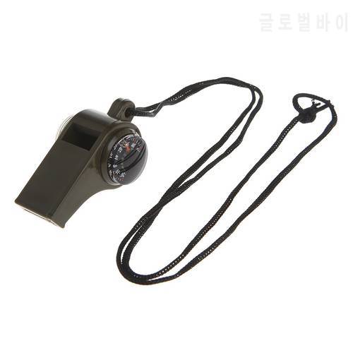 3 in1 Outdoor Camping Hiking Emergency Survival Gear Whistle Compass Thermometer