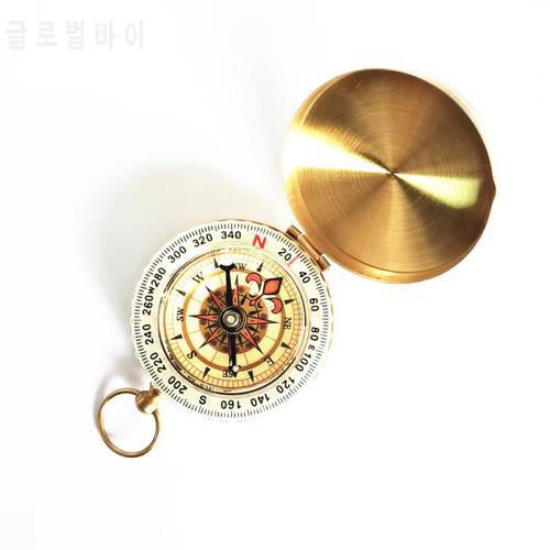 Compasses High Quality Camping Hiking Brass Gold Compass Pocket Watch Retro Portable Compass Navigation Outdoor