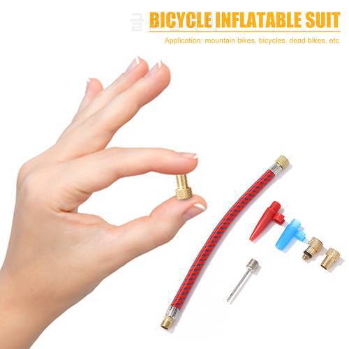 6pcs/set Bike MTB Wheel Inflatable Hose Needle Adapter Volleyball Basketball Valve Connector Pump Bicycle Repair Tools