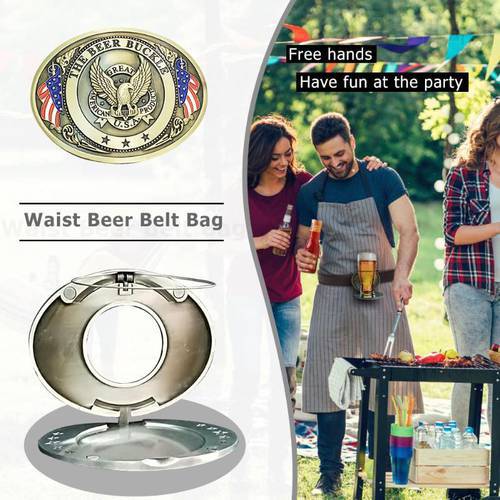 10.2x8cm Outdoor Portable Bar Metal Head Funny Decoration Buckle Beer Head Belt Bottle Buckle for Camping Picnic Wine Can Holder