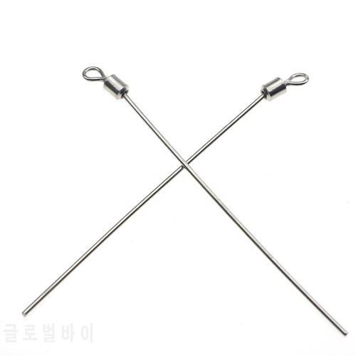 Rompin 20pcs/bag Long Pole Swivel brass rolling swivel with long pole for sports fishing fishing tackle fishing accessories