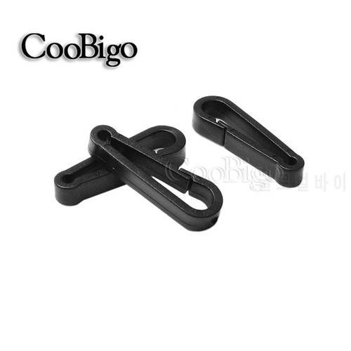 10pcs/lot Black Plastic Snap Clip Hooks Mini Carabiner Backpack Paracord Strap Hooks Cord Lanyard DIY Accessories