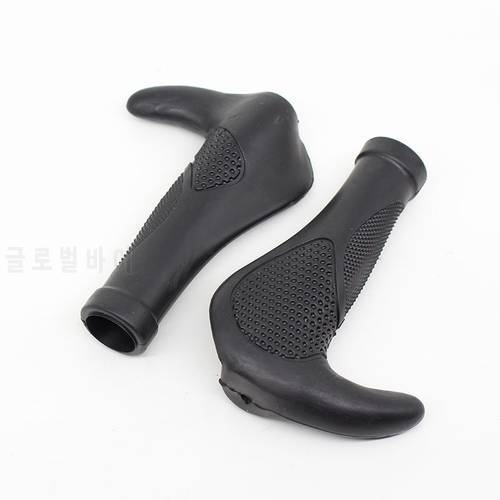 Mountain bike handlebar grip cover bicycle non-slip handlebar cover integrated horn handle cover black soft rubber handle cover
