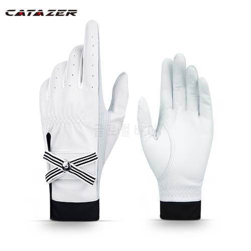 PGM Golf Gloves Women&39s Anti-slip Design Leather Gloves Lambskin Velcro Non-slip Sports Gloves