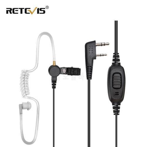 Retevis EEK009 2Pin Walkie Talkie Earphones Acoustic Tube Headset With PTT MIC For Kenwood Puxing Retevis RT3S RT22 RT81 C9162A