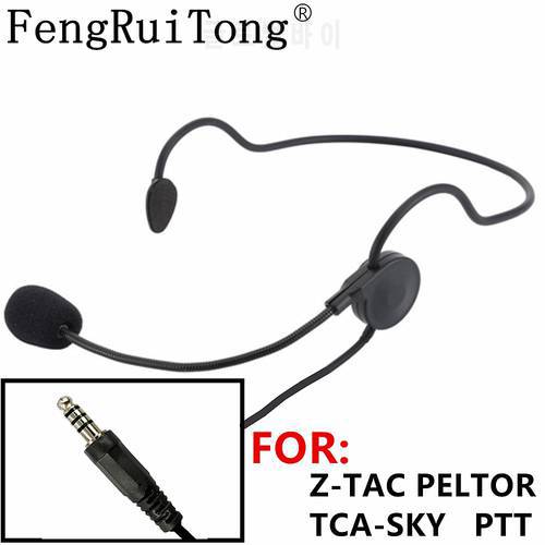 FengRuiTong tactical headset, adjustable microphone stick NATO Plug for Z-TAC PELTOR TAC-SKY U94 PTT for BAOFENG MOTOROLA YAESU
