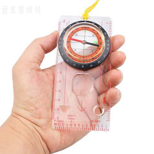 Hiking Camping Outdoor Compass Ruler Night Professional Portable Directional Compass Field Compass Map Scale Outdoor Compass