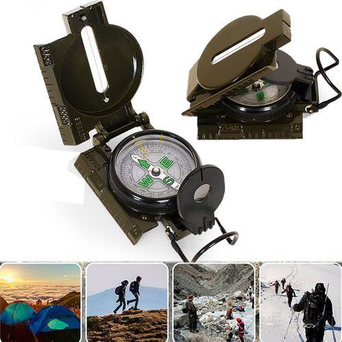 Multifunctional Military Army Compass With Measuring Magnifying Glass Sighting Outdoor Survival Tool Emergency Travel Navigators