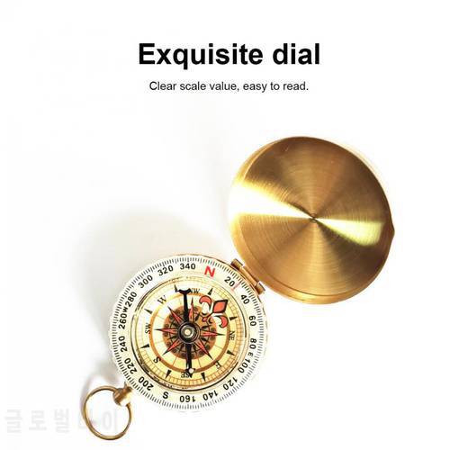 Vintage Copper Compass G50 Pocket Watch Retro Clamshell Compass Outdoor Hiking Camping Watch With Cover Luminous Measuring Tool