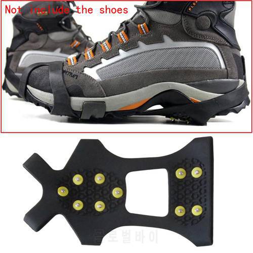 New 1pair 10 Teeth / Nail Climbing Non-slip Ice Snow Spike Cleats Crampons Spike Winter Shoe Cover for Hiking Fishing Outdoor