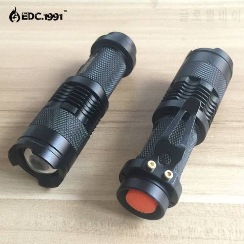 EDC Waterproof LED Flashlight Torch zoomable Adjustable Focus Lantern Outdoor camping Survival Kit