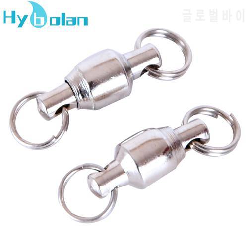 10pcs Fishing Swivel Heavy Duty Ball Bearing Connector Rolling Stainless Steel Solid Ring Hook Connector Fish Tacke Accessories