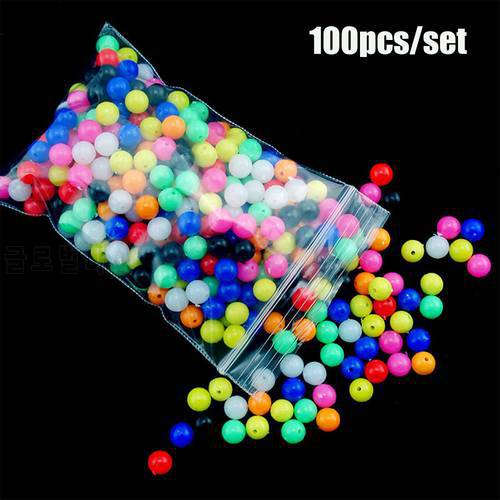 100 Pcs Round Mixed Color PE Plastic Cross Stopper Beads Carp Fishing Rig Beads Baits Lures Outdoor Fishing Tackle Accessories
