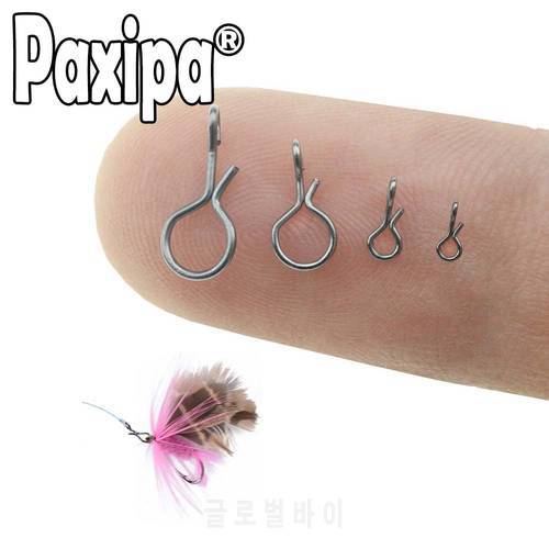 25 or 50 pcs Fly Fishing Snap Quick Change for Flies Hook Lures Stainless Steel Lock Black Fishing Snaps Lures Clip Link
