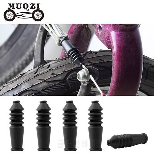 MUQZI 4pcs Bike V Brake Cable Protector Boots Rubber Sleev MTB Road Bicycle Brake Inner Line Dust-Proof Sleeves