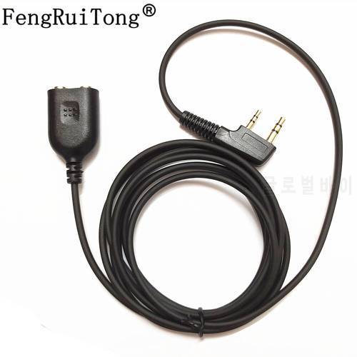 Speaker Mic Headset Earpiece Male to Female Extension Cord Cable for Kenwood BaoFeng UV-5R BF-888s Walkie Talkie K type 2 Pin
