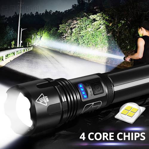 XHP50 Powerful Flashlight XHP50 USB Rechargeable LED Torch Use Large Capacity 26650 Battery Waterproof Camping Lights