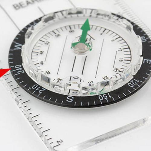 Professional Mini Compass Map Scale Ruler Multifunctional Hiking Outdoor Equipment Survival Compass Accessories Camping