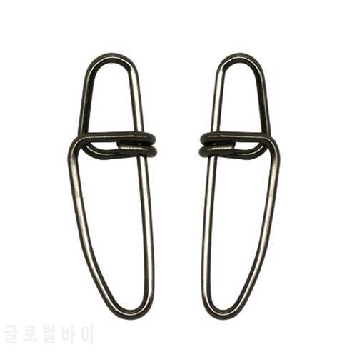 50pcs Stainless Steel Hook Fast Clip Lock Snap Swivel Solid Rings Safety Snaps Fishing Hook Connector Fishing accessories 6006