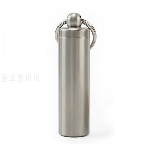 Stainless Steel Waterproof Mini Seal Capsule Bottle Box Outdoor Camping Small Bottle